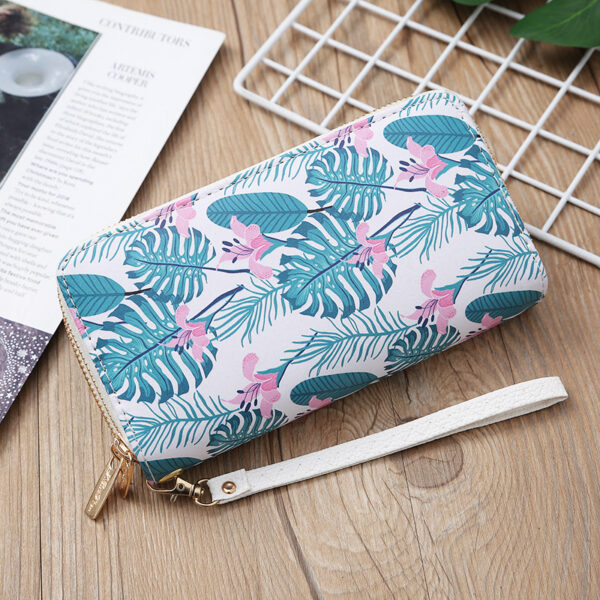 Wholesale Synthetic Leather Flower Print Long Wallet