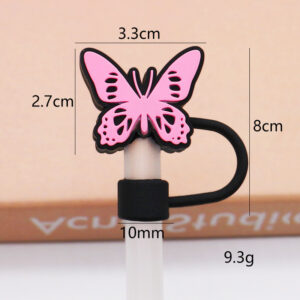 Dark pink butterfly 10mm / Bagged without straw