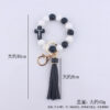 Wholesale Cartoon Silicone Cross Bead Tassel Wrist Keychain
