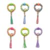 Wholesale Luminous Color Silicone Beaded Tassel Wrist Keychain