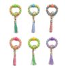Wholesale Luminous Color Silicone Beaded Tassel Wrist Keychain