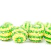 Wholesale 20MM Resin Dark Green Light Yellow AB Strip Diamond Ball Beads