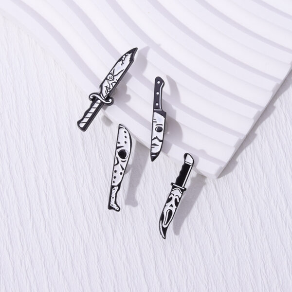 Wholesale Gothic Skull Dagger Dark Halloween Metal Brooch