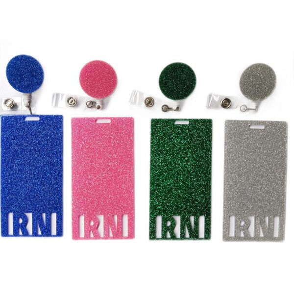 Wholesale Badge Reels Acrylic Easy-Pull Button ID Card Holder Badge Scroll Retractable Keychain