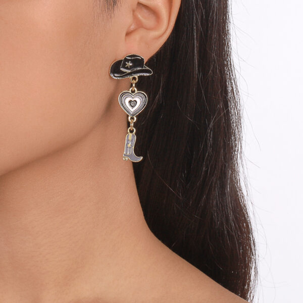 O1CN01ZrZ5Hb1X6nSM8dyIP_1768642875-0-cib Wholesale Western Cowboy Style Hat Heart Cowboy Boots Oil Drop Earrings
