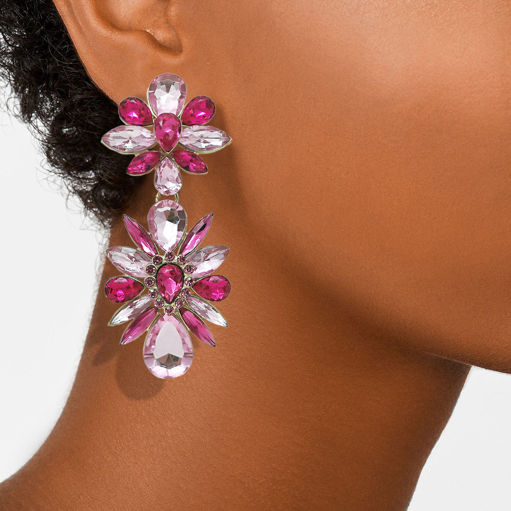 Wholesale Crystal Diamond Flower Earrings Earrings