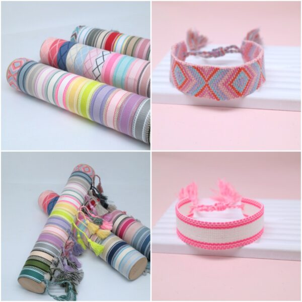 O1CN01ZuwSWP1OQeD0JhUH3_2212374721700-0-cib Wholesale Cord Embroiderable Logo Letter Woven Tassel Bracelet