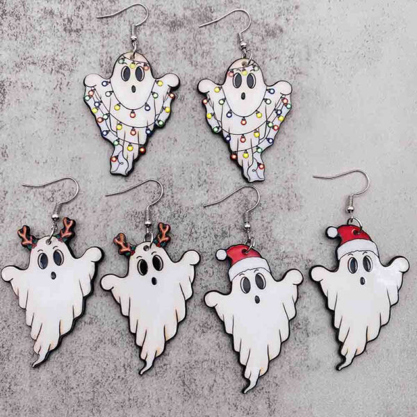 O1CN01ZvNNRA2CFreOgCye2__2207539588445-0-cib Wholesale Christmas Ghost Acrylic Christmas Hat Lanterns Christmas Earrings