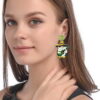 Wholesale Mexican Mariachia Aztec Carnival Hat Violin Color Print Geometric Acrylic Earrings