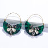 Wholesale Crystal Rubble Round Acrylic Metal Earrings