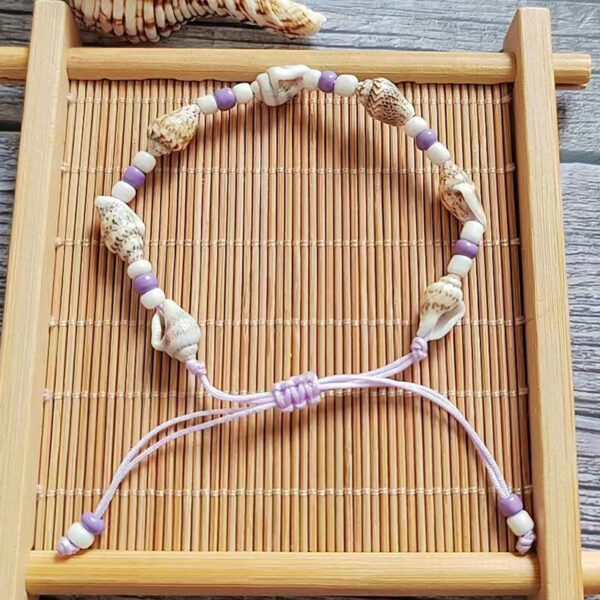 Wholesale Rice Bead Natural Shell Conch Handmade Woven Bracelet