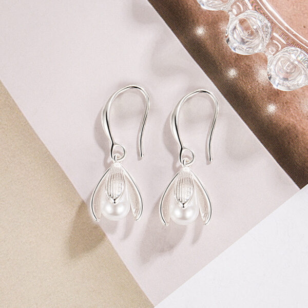 Wholesale Pearl Bud Copper Earrings