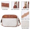 Wholesale Aztec Embroidered Plaid Color Blocking Zipper PU Crossbody Bag