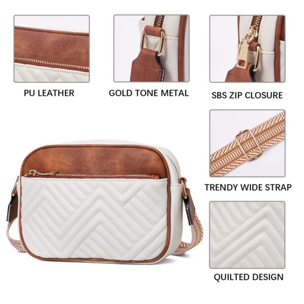 Wholesale Aztec Embroidered Plaid Color Blocking Zipper PU Crossbody Bag
