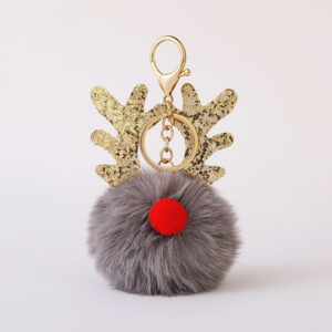 Gray / 8cm + gold keychain