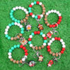 Wholesale Christmas Silicone Bead Wrist Keychain