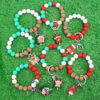 Wholesale Christmas Silicone Bead Wrist Keychain