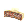Wholesale leather hair clip with sunflower pattern claw clip shark clip