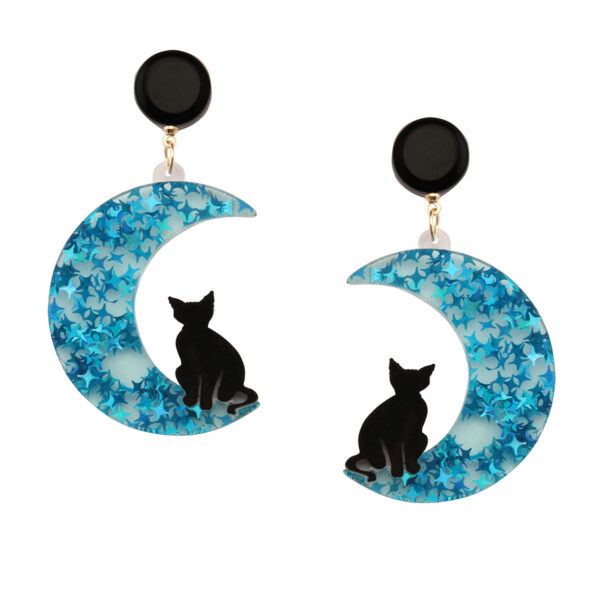 Wholesale Moon Star Cat Acrylic Earrings