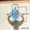 Wholesale Copper Ring with Light Blue Marquise Zircon