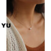 Wholesale Irregular Shaped Pearl Titanium Steel Necklace