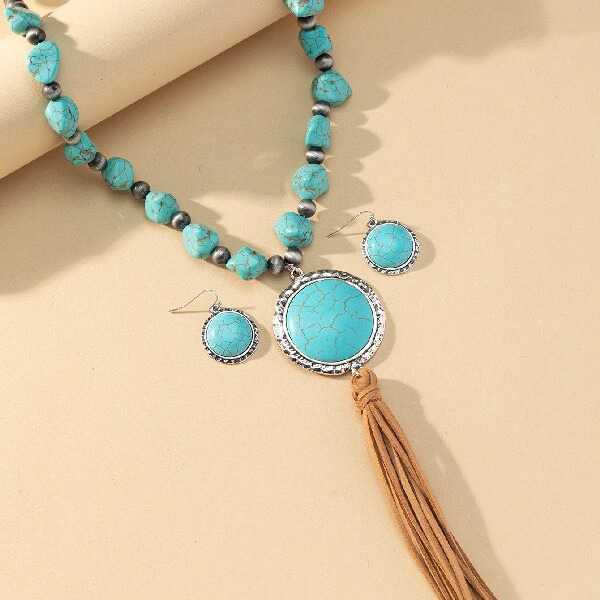 O1CN01a5infq1jhgviuNWyE_2215436944580-0-cib Wholesale Round Turquoise Pendant Alloy Necklaces