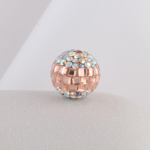 Wholesale Soft Clay Diamond Patch Crystal Bouncy Ball Straight Hole Beads