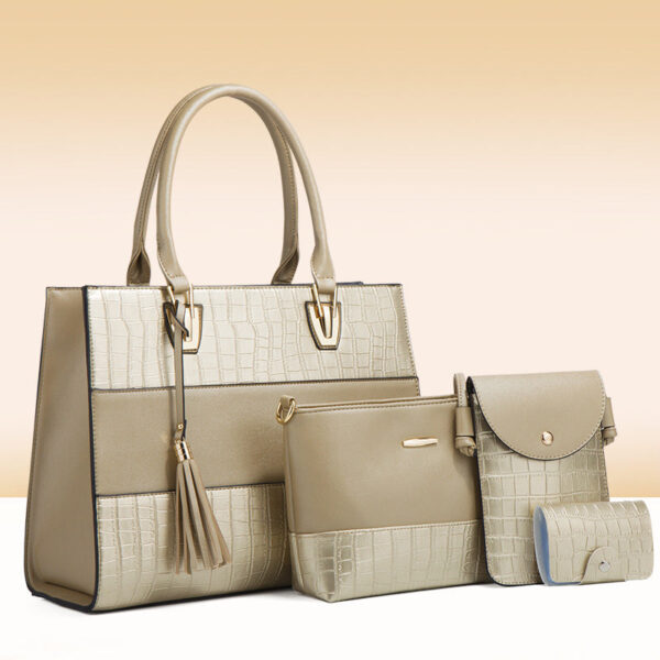 Wholesale Vintage Crocodile Pattern PU Shoulder Bag Set of Four