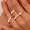 Wholesale Fine Freshwater Pearl Stainless Steel Gold Plated Ring