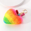Wholesale Plush Multi-color Fur Ball Tassel Key Chain