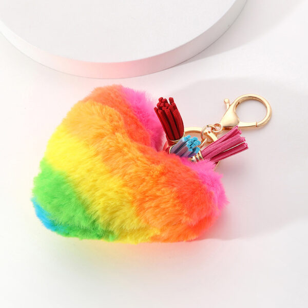 Wholesale Plush Multi-color Fur Ball Tassel Key Chain