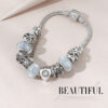 Wholesale Beaded Crystal Vintage Hollow Crown Heart Bracelet