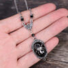 Wholesale Halloween Animal Bat Black Gemstone Alloy Necklace