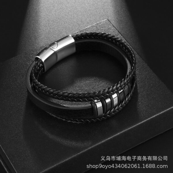 Wholesale Retro Woven Men's Artificial Leather Bracelet