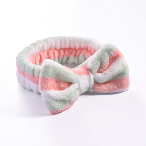 21#Green three-color stripes (bow headband)