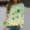 Wholesale of St. Patrick's Day Green Pullover Printed Polyester Hoodies