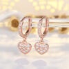 Wholesale Sterling Silver Heart Shaped Earrings Set with Diamonds Love Earrings