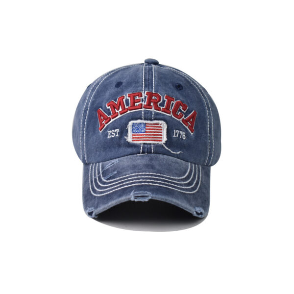 Wholesale Cotton Independence Day Flag Embroidered Baseball Cap