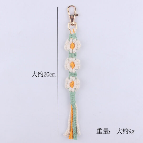 Wholesale Cotton Rope Handwoven Flower Keychain