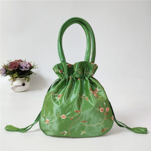 New light green embroidered bag