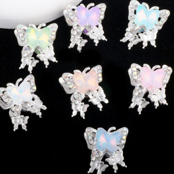 Wholesale Crystal Butterfly Alloy Beads Straight Hole Beads DIY Accessories