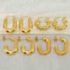 Wholesale Stainless Steel Gold Plated Vintage Geometric Hollow Earrings
