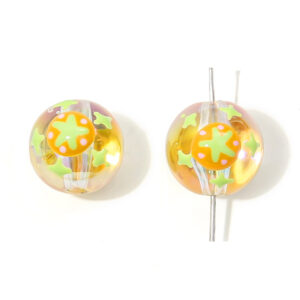 Round bead 16mm aperture about 2.5mm transparent orange 1/bag