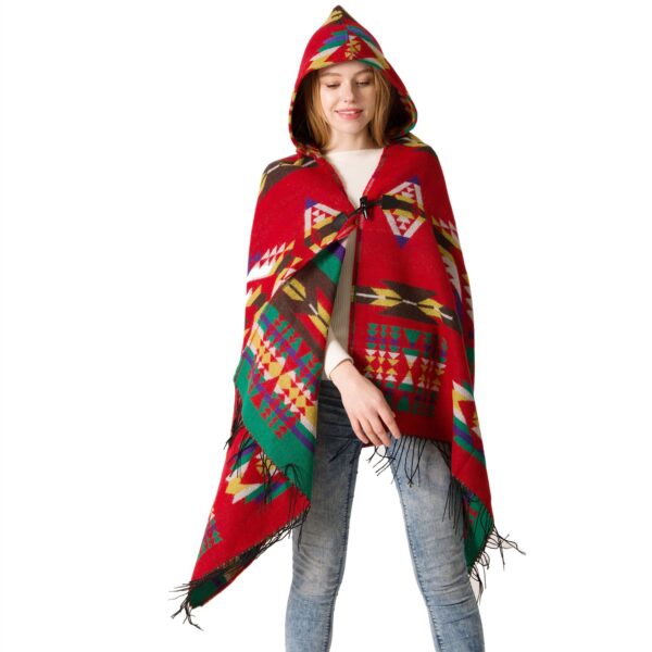 Wholesale Bohemian Ethnic Style Cow Horn Buckle Hat Polyester Cape Shawl