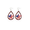Wholesale Independence Day Flag Wood Earrings