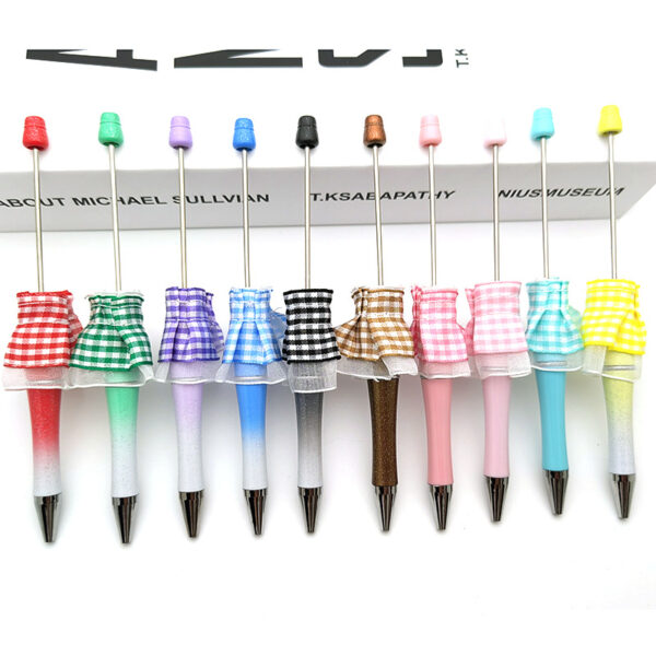 Wholesale Beadable Pens Flower Black White Red Gauze DIY Ballpoint Pen