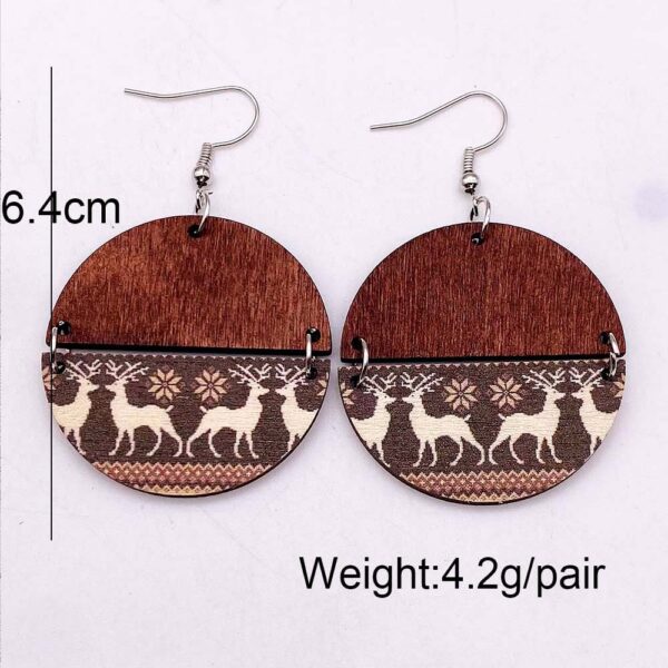 O1CN01aFY3Jd2CFrcyBnQou_2207539588445-0-cib Wholesale Christmas Half Round Wood Chips Patchwork Earrings