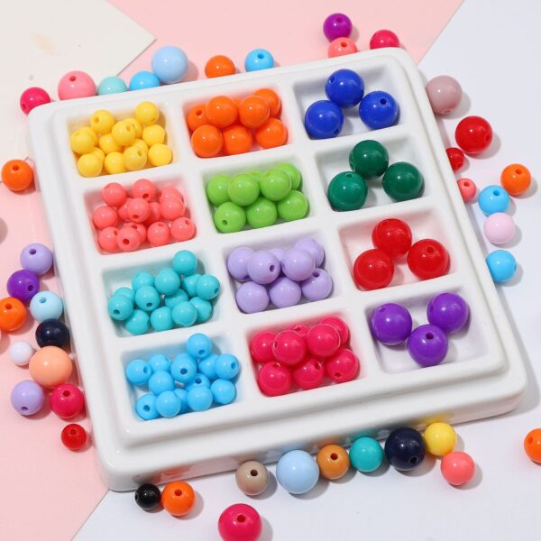 Wholesale Round Candy Colored Acrylic Beads