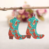 Wholesale Fur Textured Riding Boots Leather Earrings