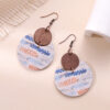Wholesale Crescent Shaped Leather Plaid Braid Pattern Colorful Earrings